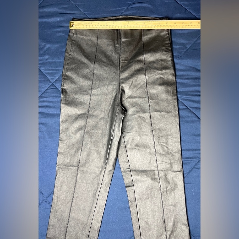 Zara Women's Faux Leather High-waisted Leggings Black - Picture 5 of 5